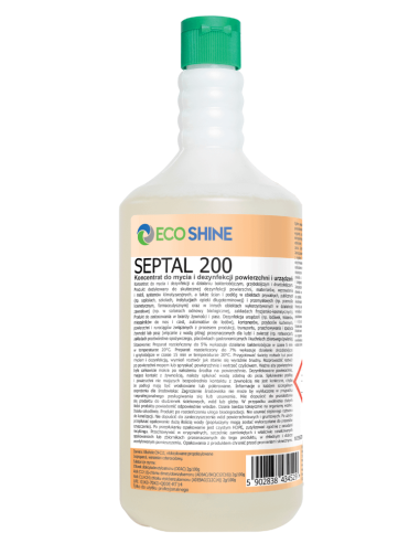 ECO SHINE SEPTAL 200 - 1L - Koncentrat do dezynfekcji powierzchni i urządzeń