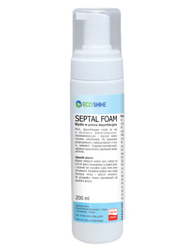 ECO SHINE SEPTAL FOAM - 200ML - Dezynfekujące mydło do rąk w formie pianki