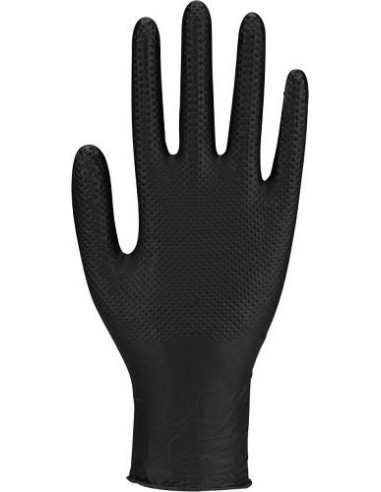 Rękawice nitrylowe warsztatowe czarne THOR Power Grip L