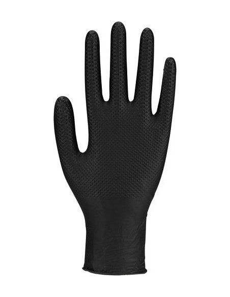 Rękawice nitrylowe warsztatowe czarne THOR Power Grip L